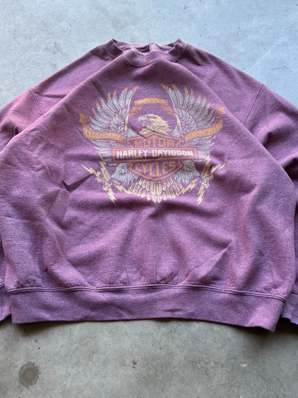 Vintage Harley-Davidson Legendary Eagle Crewneck Sweatshirt, Plum
